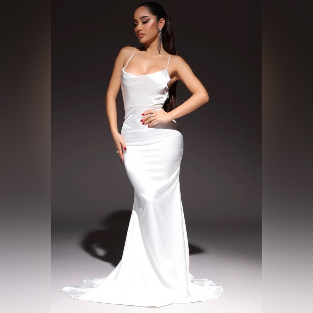 Fashion Nova - Angelique Satin Maxi Dress - Picture 1 of 2